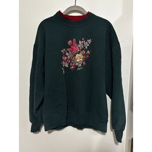 Morning Sun Vintage Bird Floral Graphic Sweatshirt Cozy Cottagecore Grandmacore
